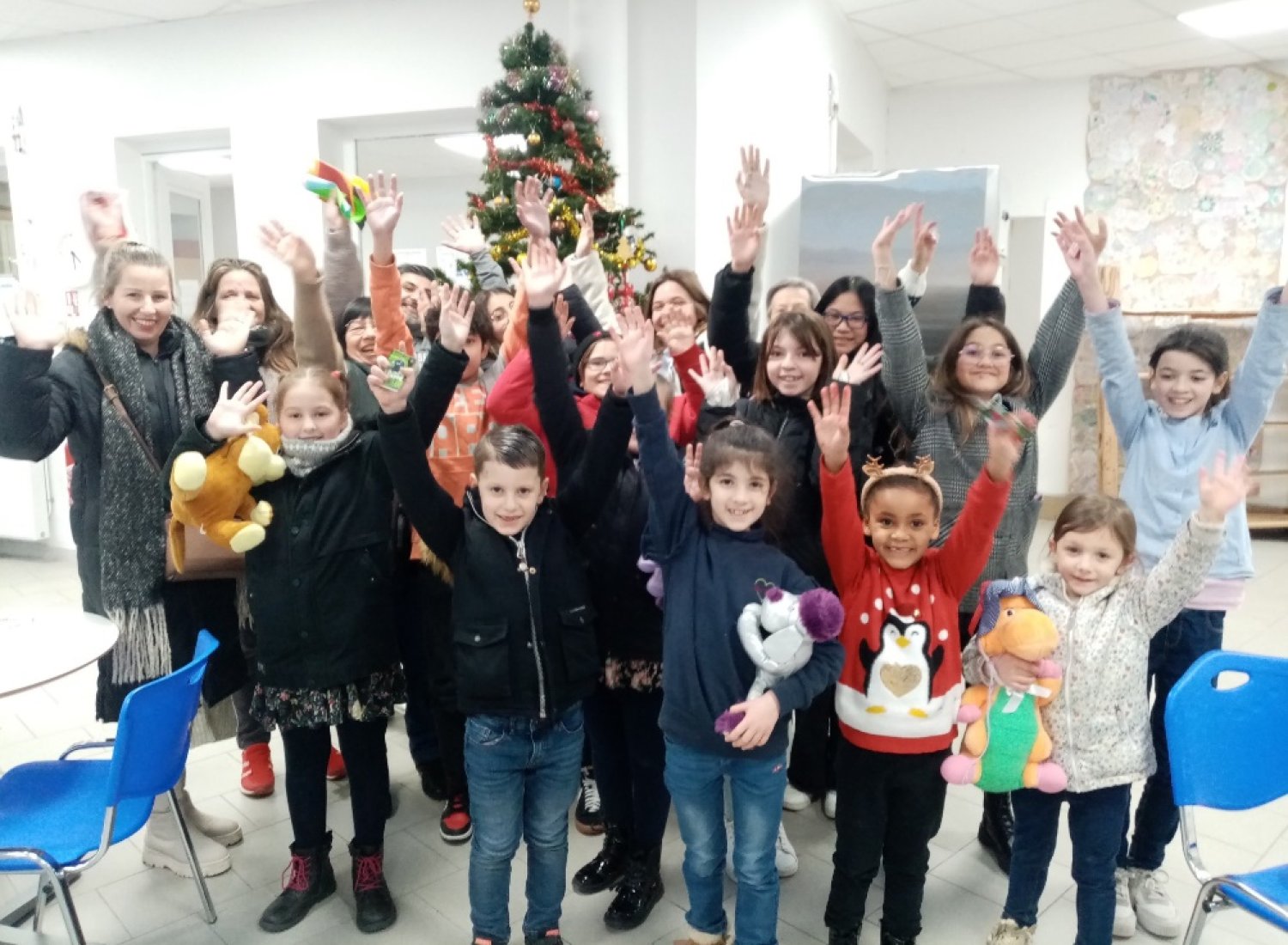 Enfants au goûter de noël